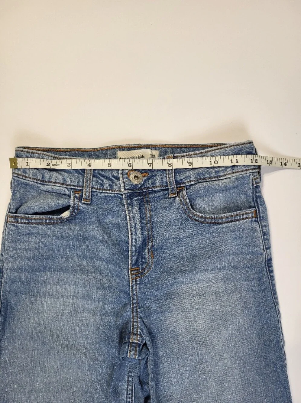 Abercrombie Kids High Rise Wide Leg Jeans Lace Bow Girl's Size 11/12 Adjustable